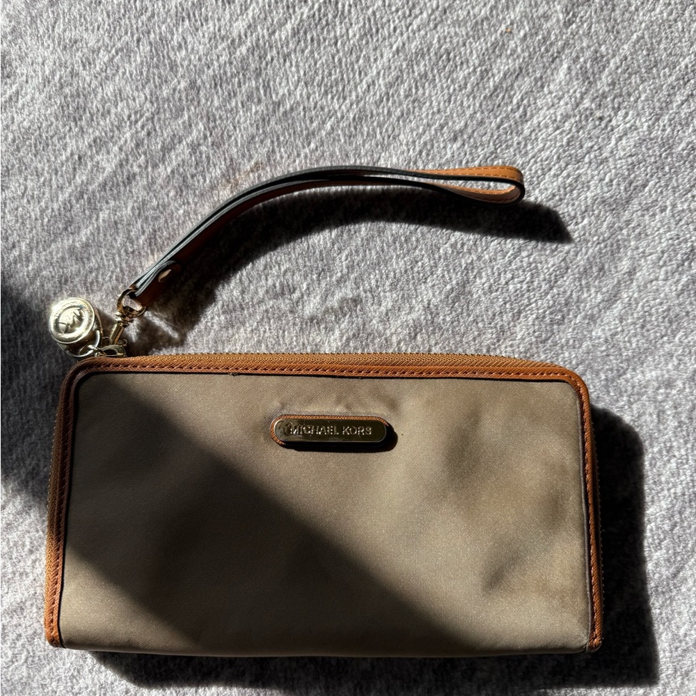 Michael Kors Brown Wristlet Wallet